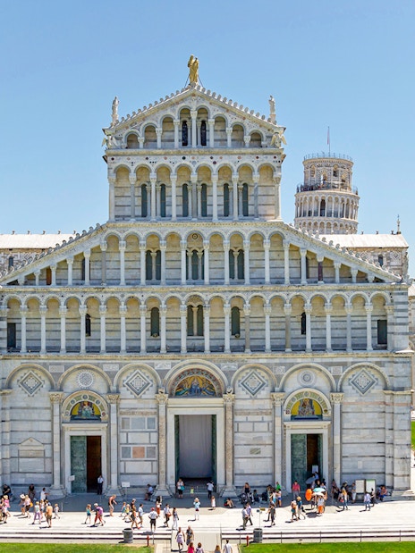 Cathedral of Pisa with Leaning Tower in background, Italy.