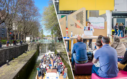 Canal boat tour in Paris and science workshop at a museum.