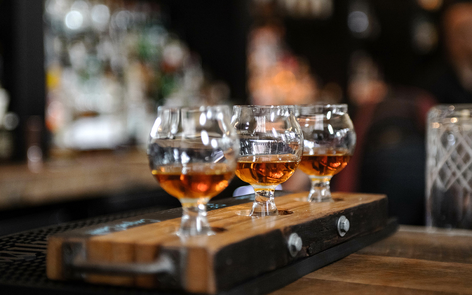 Jameson Distillery Bow St. interior with hop-on hop-off bus in Dublin.