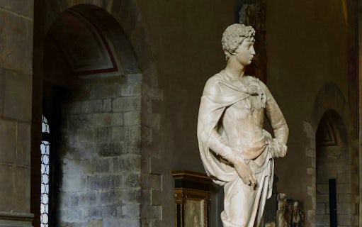 Sculpture of David in Museo del Bargello, Florence.