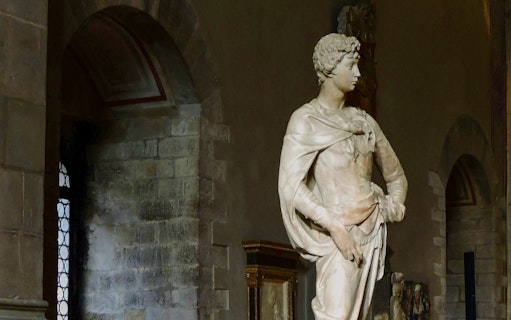 Sculpture of David in Museo del Bargello, Florence.