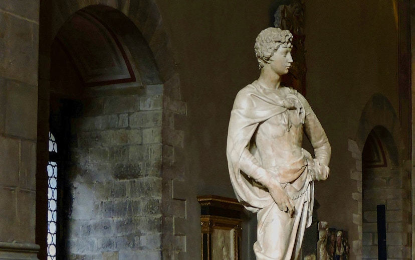 Sculpture of David in Museo del Bargello, Florence.