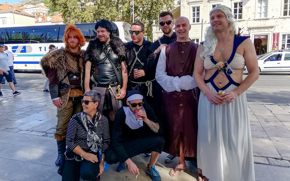 Group in costume on Dubrovnik's King's Landing Walking Tour.