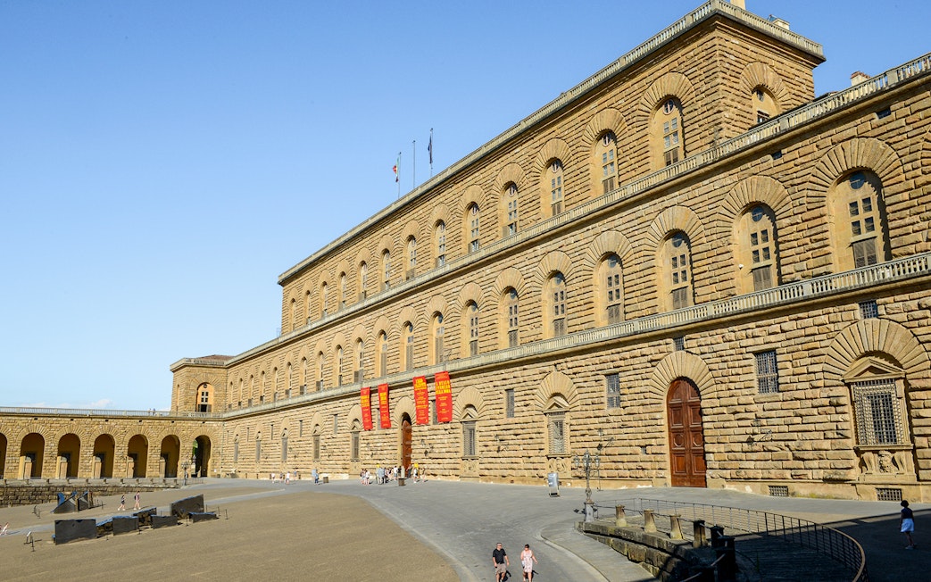 Pitti Palace exterior in Florence, Italy, part of the Uffizi, Pitti Palace & Boboli 5-Day Pass.