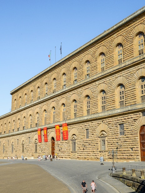 Pitti Palace exterior in Florence, Italy, part of the Uffizi, Pitti Palace & Boboli 5-Day Pass.