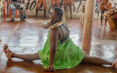 Local dancer performing traditional Afro-Colombian dance in cultural showcase.