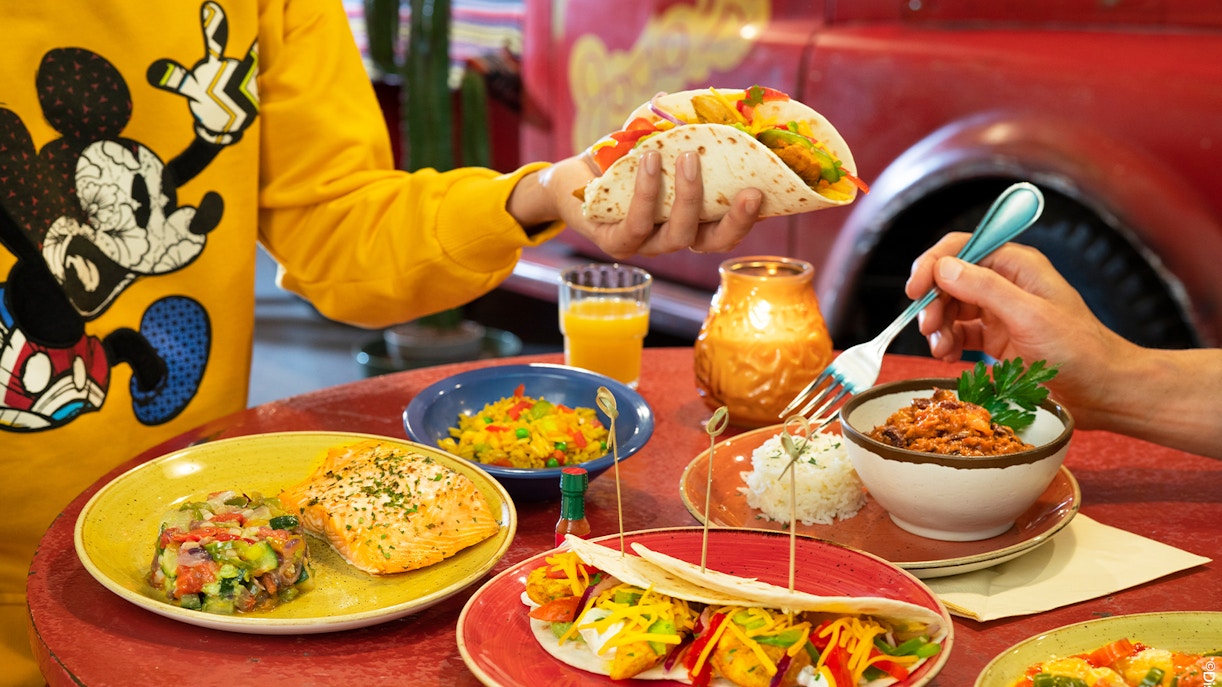 La Cantina restaurant interior with colorful decor at Disneyland Paris.
