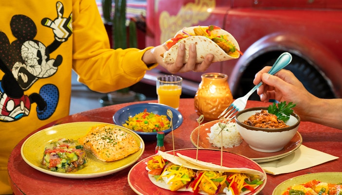 La Cantina restaurant interior with colorful decor at Disneyland Paris.