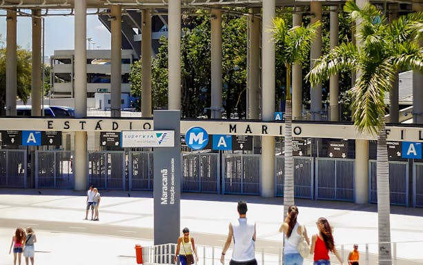 Tourists entering Maracanã Stadium in Rio de Janeiro, Brazil.
