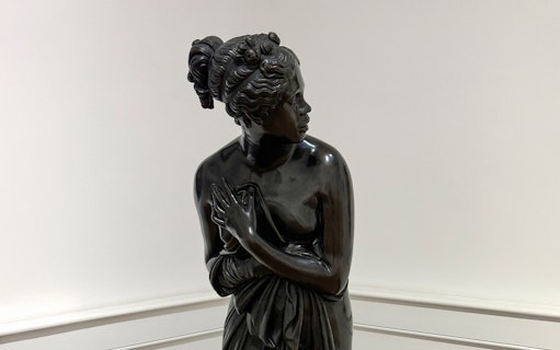 Sculpture of a woman inside Galleria Arte Moderna Nazionale.