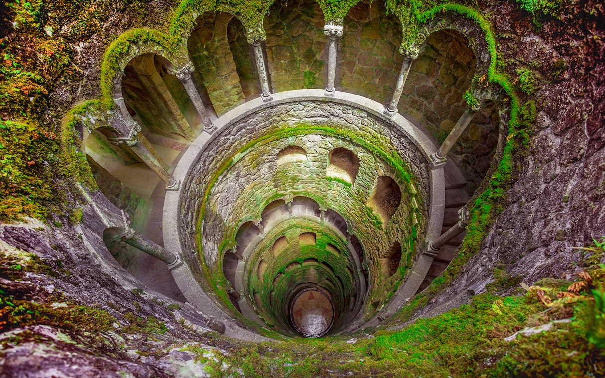 Initiation well with spiral staircase, Quinta da Regaleira, Sintra.
