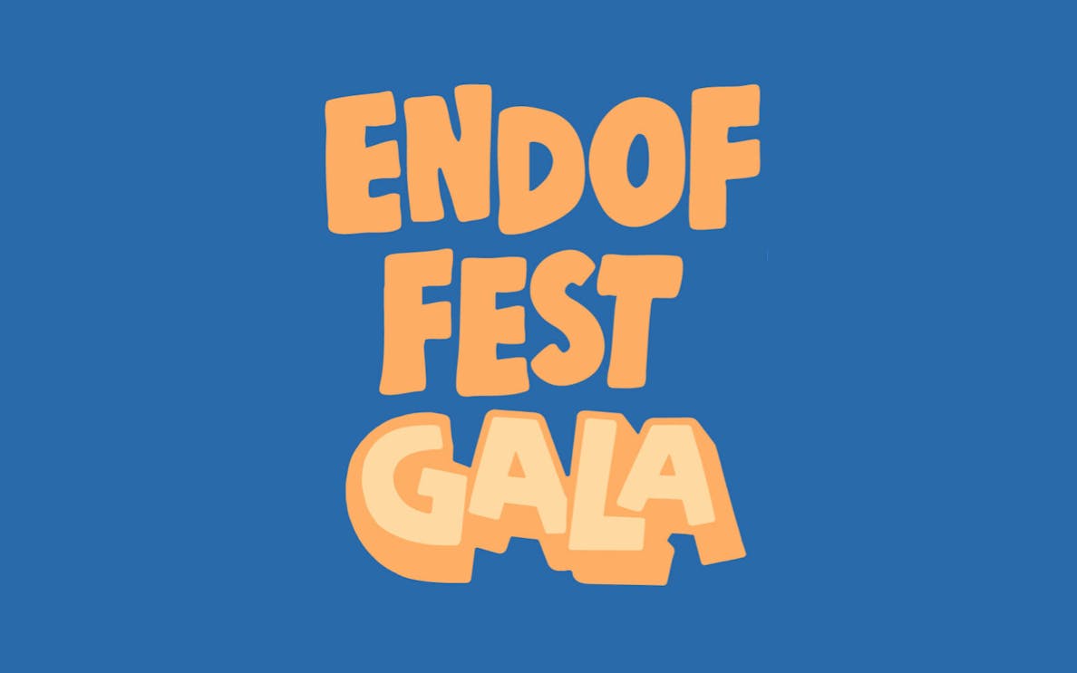 End of Festival Gala text on blue background.