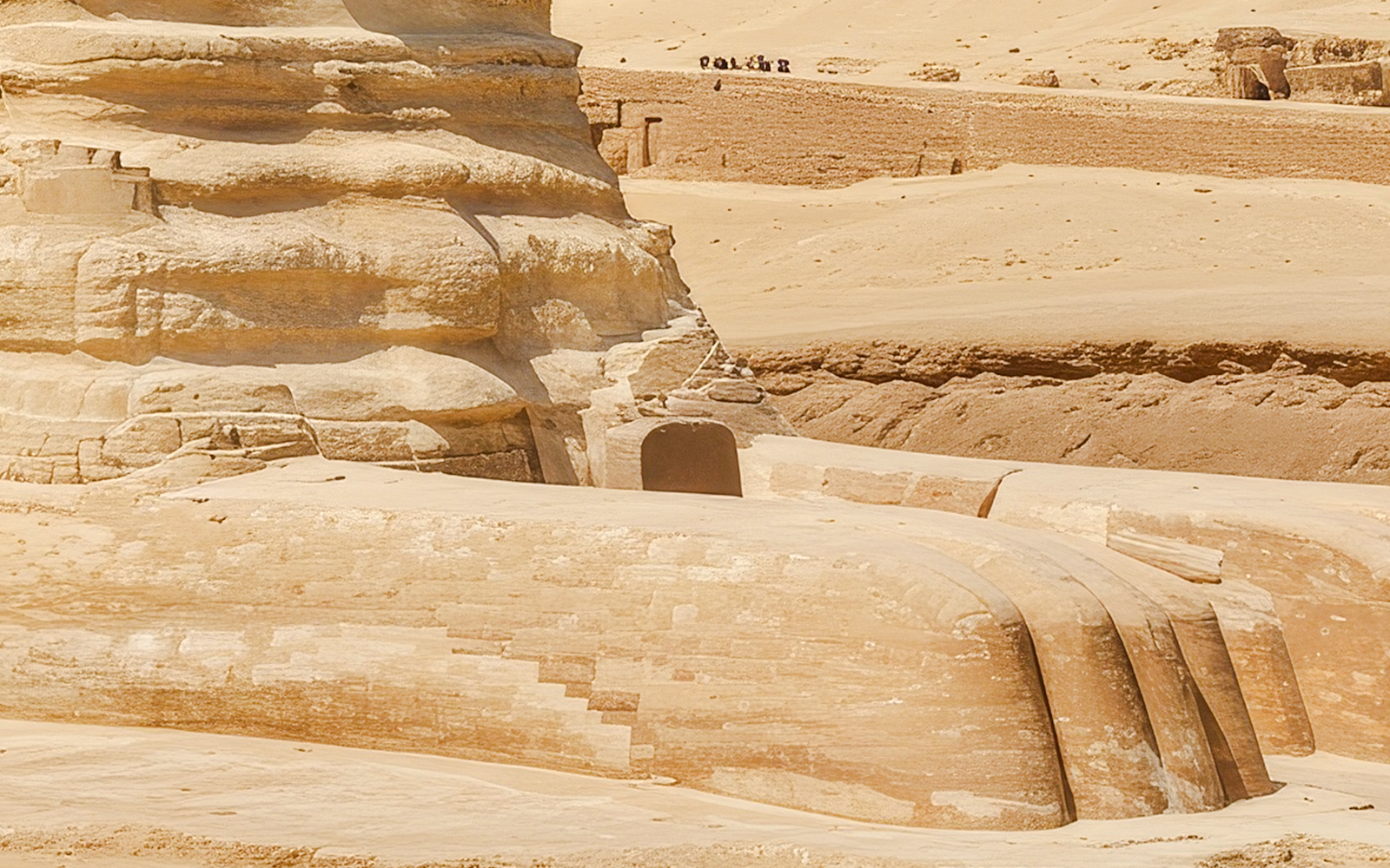 Dream Stele at the base of the Great Sphinx, Giza, Egypt.