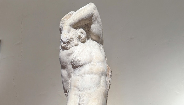 Michelangelo's The Prisoners sculptures at Accademia Art Gallery, Florence.