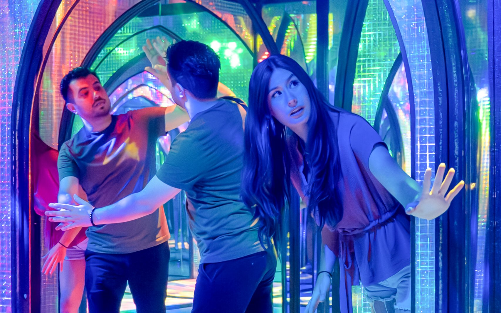 Guests entering Magic Salon theater in San Antonio.