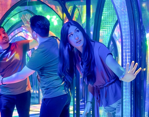 Guests entering Magic Salon theater in San Antonio.