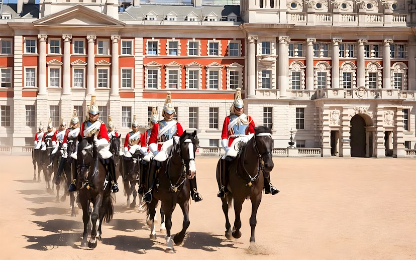 Changing of the Guards ceremony at Horse Guards Parade, London.