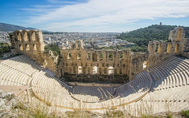 Odeon of Herodes Atticus amphitheater on the Acropolis, Athens, Greece.