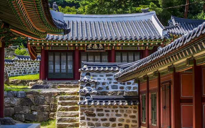 Traditional Korean architecture at Korean Folk Village during Suwon Hwaseong One Day Tour.