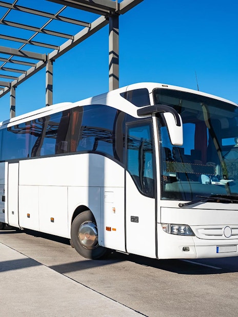 Bus on a bridge for Istanbul transfer service.