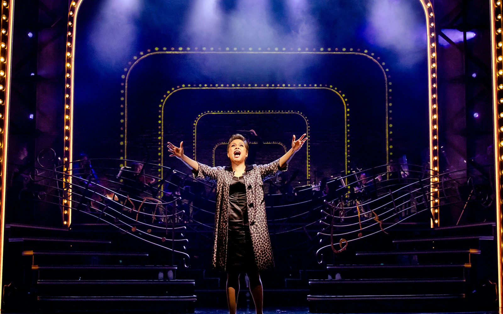Performer on stage during Stephen Sondheim's Old Friends show.