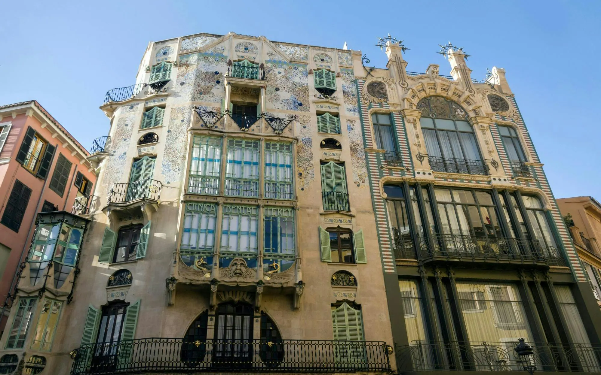 Art Nouveau facade of Can Forteza Rey in Palma de Mallorca.
