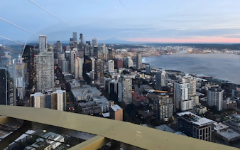 Seattle skyline and waterfront view from the Space Needle.