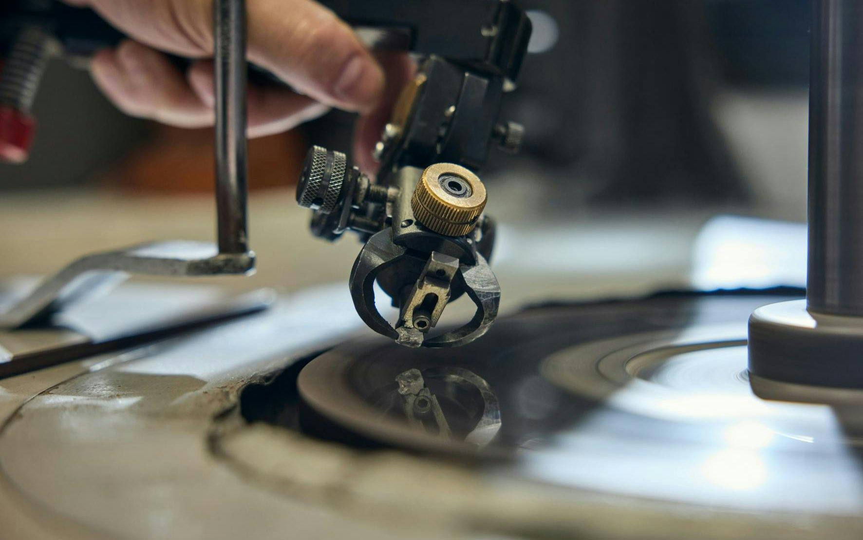 Diamond cutting process at Royal Coster Diamonds workshop.