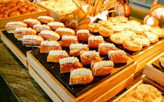 Pastries and bread selection at Hyatt Regency Nha Trang Lobster and Seafood BBQ Buffet Dinner.