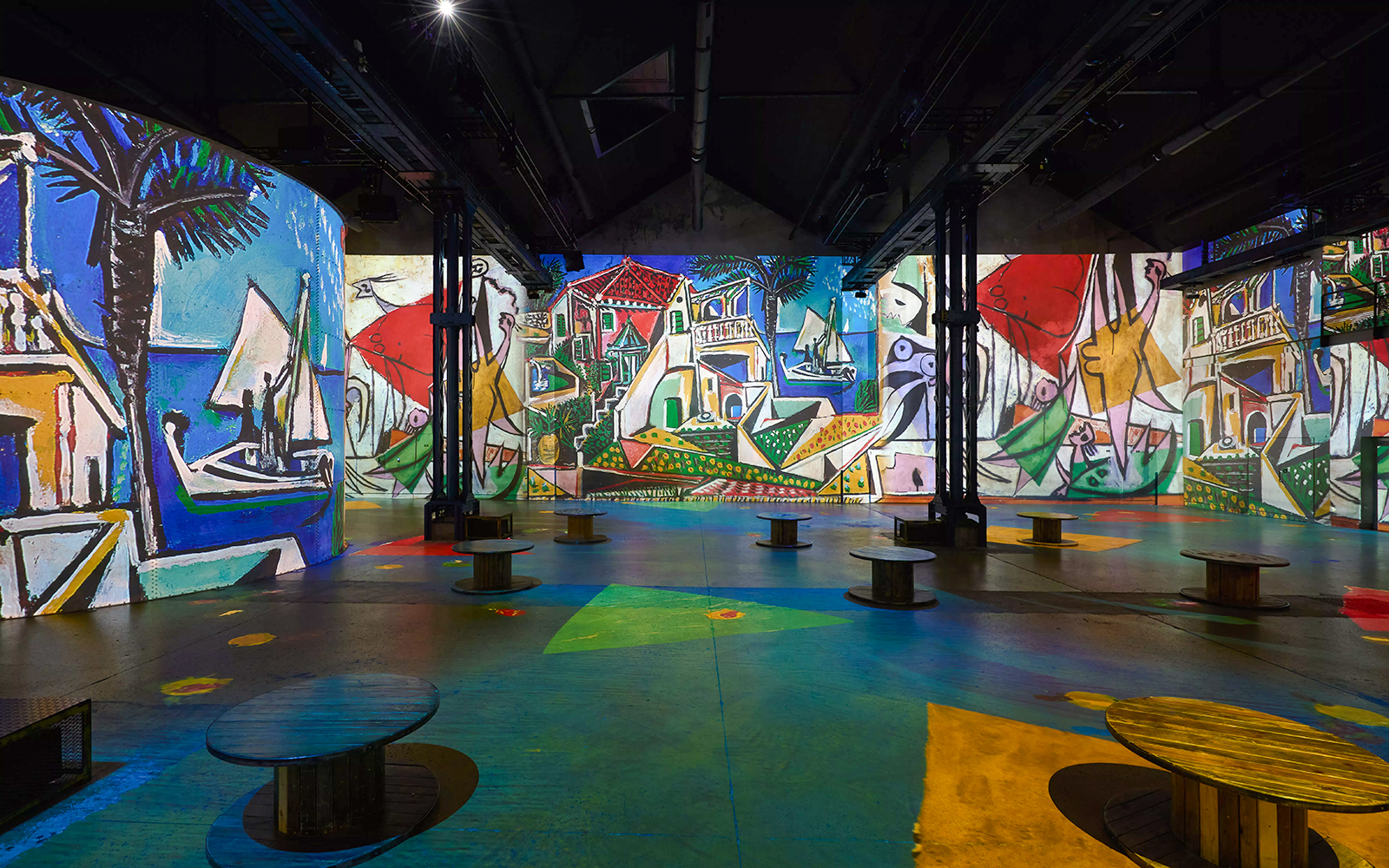 Picasso artwork projections at Atelier Des Lumières, Paris exhibition space.
