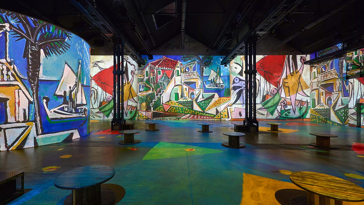 Picasso artwork projections at Atelier Des Lumières, Paris exhibition space.