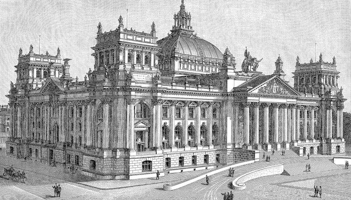 Reichstag am Platz der Republik in Berlin in Deutschland