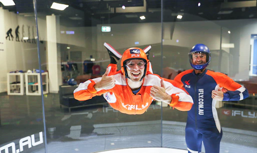 Indoor skydiving experience at iFly Sydney with instructor guidance.