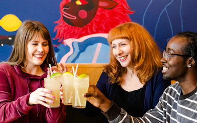 Group enjoying cocktails on Seattle Happy Hour Tour.