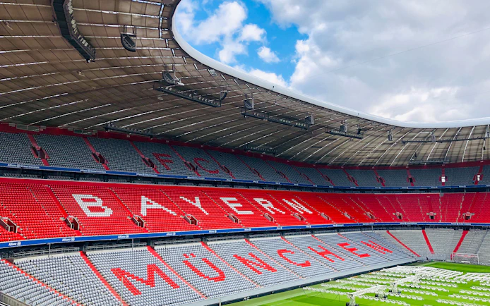 FC Bayern Munich stadium seating area during city tour.