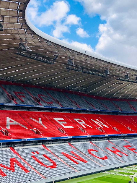 FC Bayern Munich stadium seating area during city tour.