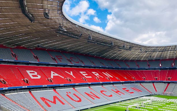 FC Bayern Munich stadium seating area during city tour.