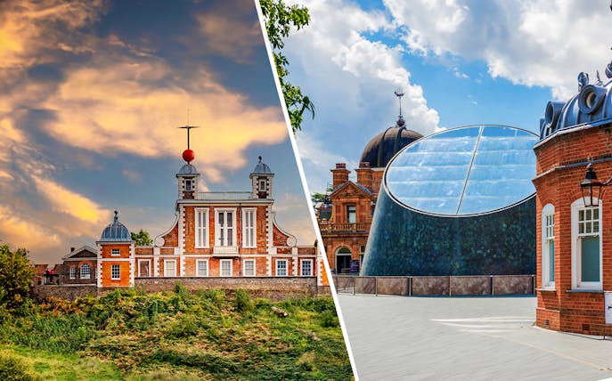 Royal Observatory Greenwich and Planetarium exterior in London.