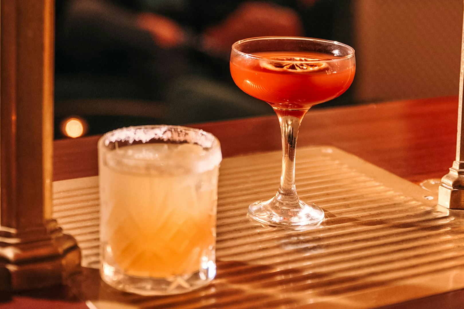 Cocktails on a bar counter at Laietana Flamenco Show.