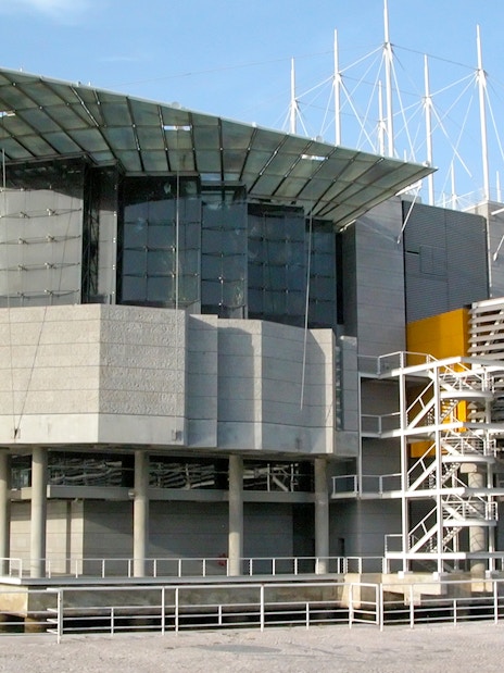 Lisbon Oceanarium exterior view on the 48-hour hop-on hop-off tour.