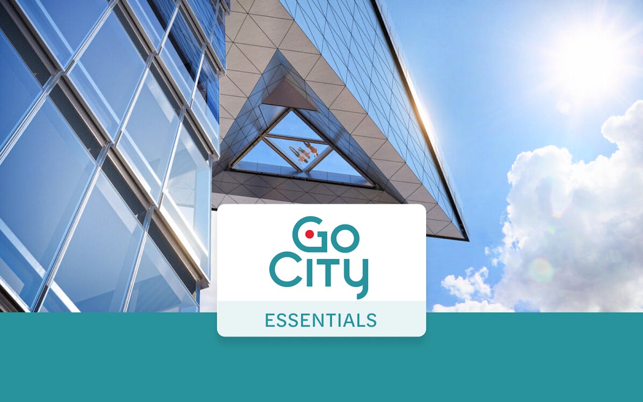 Visitors enjoying skyline view from Edge at Hudson Yards, New York City.