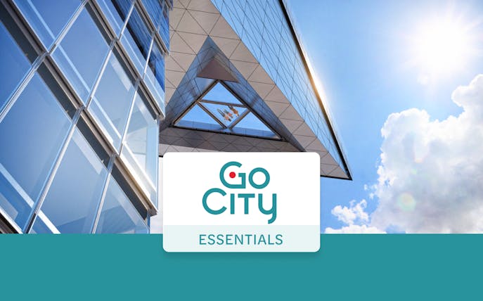 Visitors enjoying skyline view from Edge at Hudson Yards, New York City.