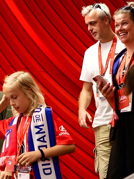 Tourists exploring Cívitas Metropolitano stadium during a guided tour.