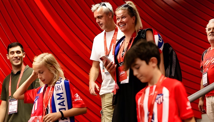 Tourists exploring Cívitas Metropolitano stadium during a guided tour.