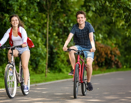 Cyclists enjoying a guided bike tour through Mitte and Tiergarten in Berlin.