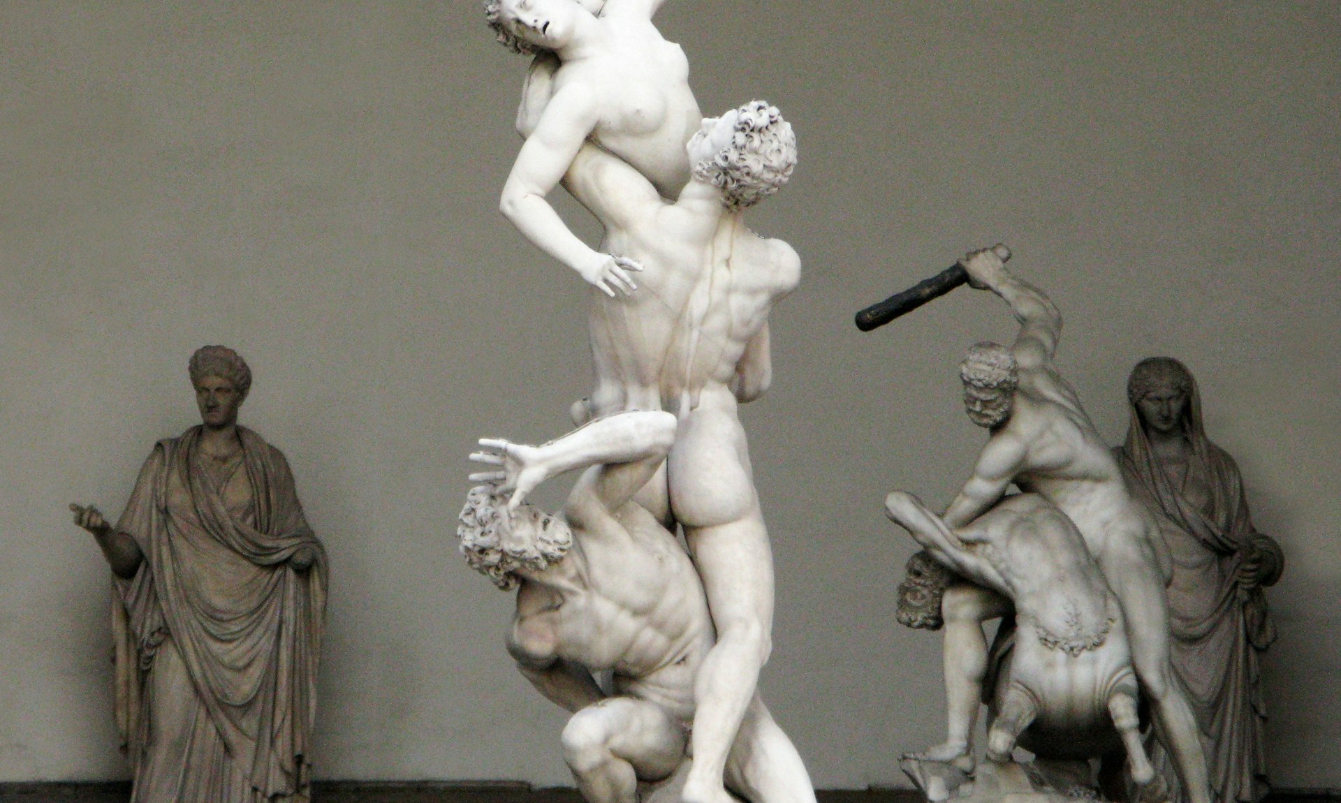 Renaissance sculpture Rape of the Sabines in Florence's Piazza della Signoria.