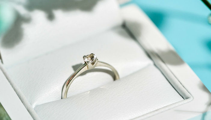 Elegant ring at street shop