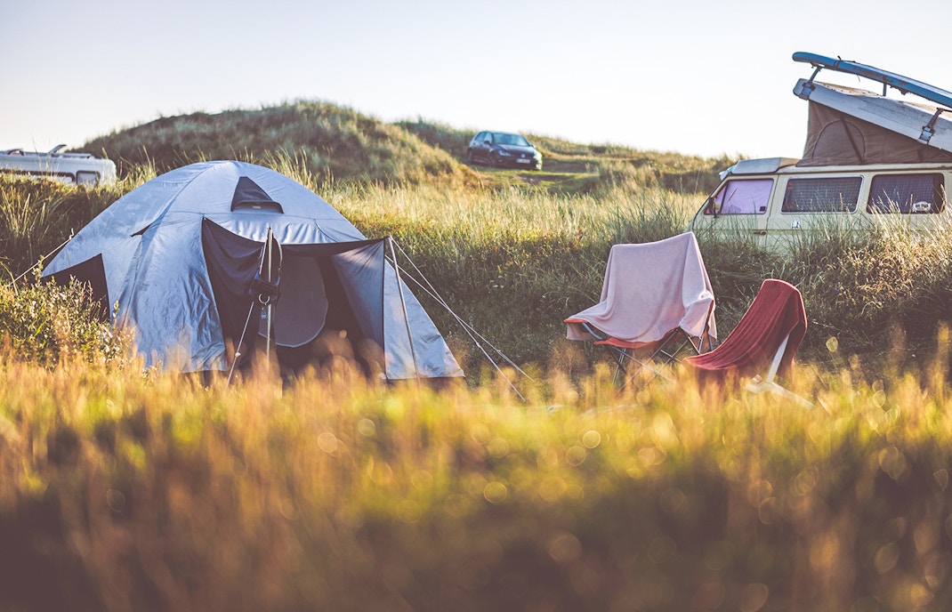 Camping site in forested dunes