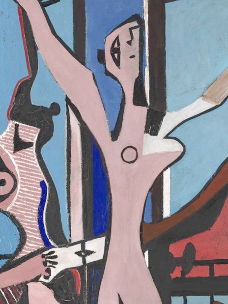 Pablo Picasso's "The Three Dancers" 1925 at Tate Modern, depicting abstract figures in motion.