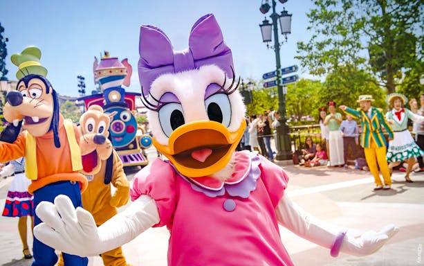 Characters in a parade at Shanghai Disneyland.